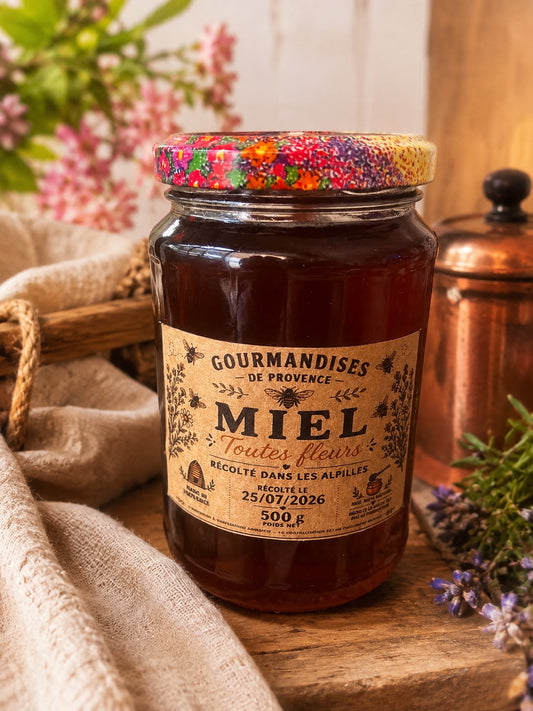 Pot de miel toutes fleurs 500g – Gourmandises de Provence
