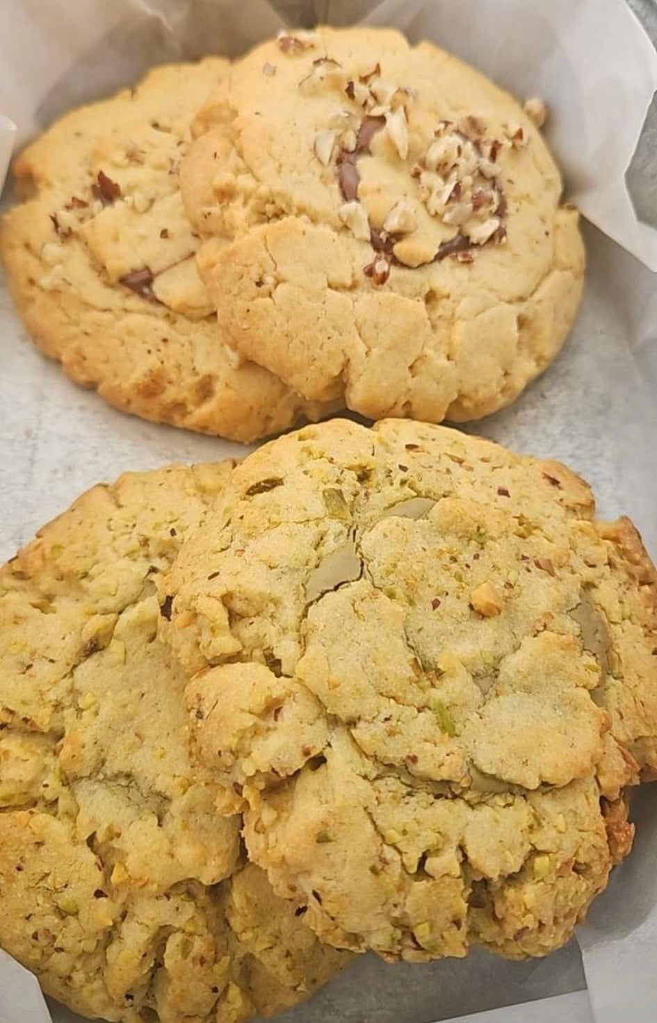Cookies artisanaux XXL pistache et nutella
